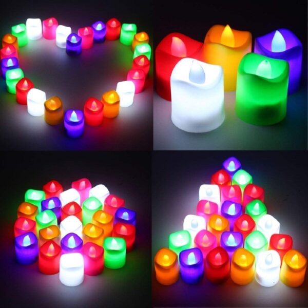 10971 SMOKELESS Dancing LED Lights for Home DÉCOR Birthday,Wedding, Festival  Diwali Candle led light for Multicolour