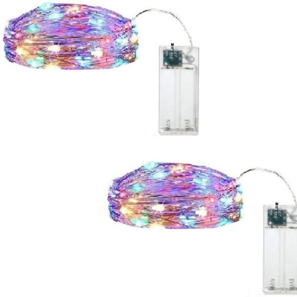 KT-L-189 20 LED Fairy String Lights 2 Meter Battery Powered Waterproof for Diwali Chirstmas New Year Festival Wedding Gifting Indoor Outdoor Decoration (Multicolor}