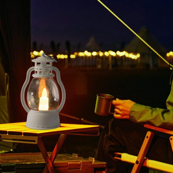 AA2008 Electronic Candle Light Smokeless Flameless LED Kerosene Lamp Ambient Night Lights Home Decoration Colour Black And White Size 9 cm* 6cm*