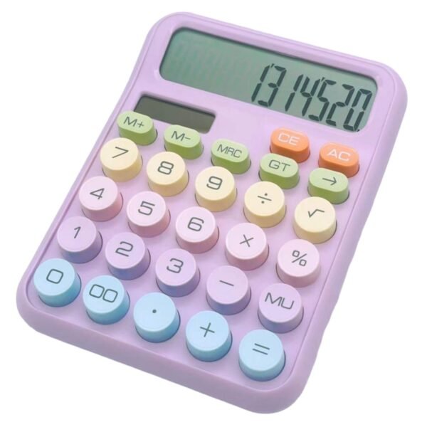 11132 Calculator 12 Digit Extra Large 5-Inch LCD Display, Big Buttons Easy to Press Use as Office, School & Home Calculators Desktop {Multicolour}