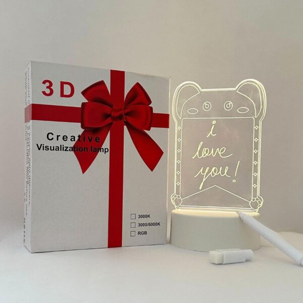 10980/ 3D Creative Visualization Lamp - Acrylic Illusion Message Board Night Light, Rewritable Table Lamp for Study, LED Light, Office Home Decor Gift