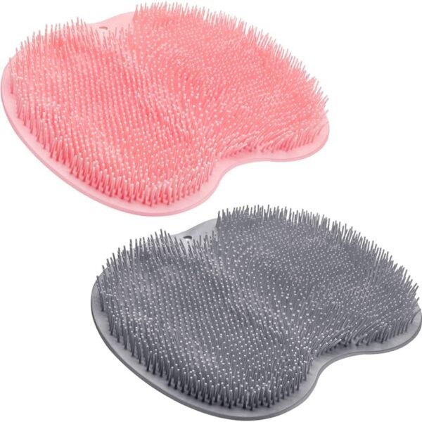 11128 Shower Foot Scrubber Mat Back Washer Back Exfoliating Bath Wash Pad Wall Mounted Slip Suction Cups Foot Scrubber for Use in Shower Cups Foot Cleaner for Men and Women {Random Colour}