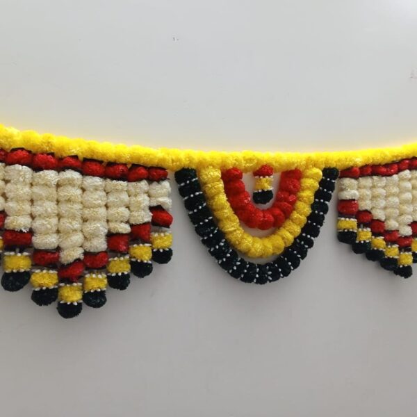 10968 Artificial Marigold Garland Flowers for toran Decoration for Door Decoration Toran Genda Phool for Wedding/Festivals Toran Diwali, Navratri, Home Decoration Multicolours 3.5 Feet.