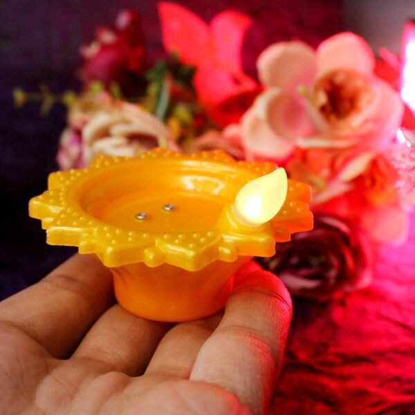 11120 {6 Pcs} LED Light Water Sensor Diyas for Home Decoration on Diwali and All Occasions Size-7cm