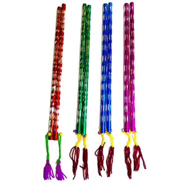 10916 Multicolor Glossy Fancy Super Cut Aluminium Dandiya Sticks for Dance Garba ,Navratri Celebration 14 Inches Large Size(1 pair)