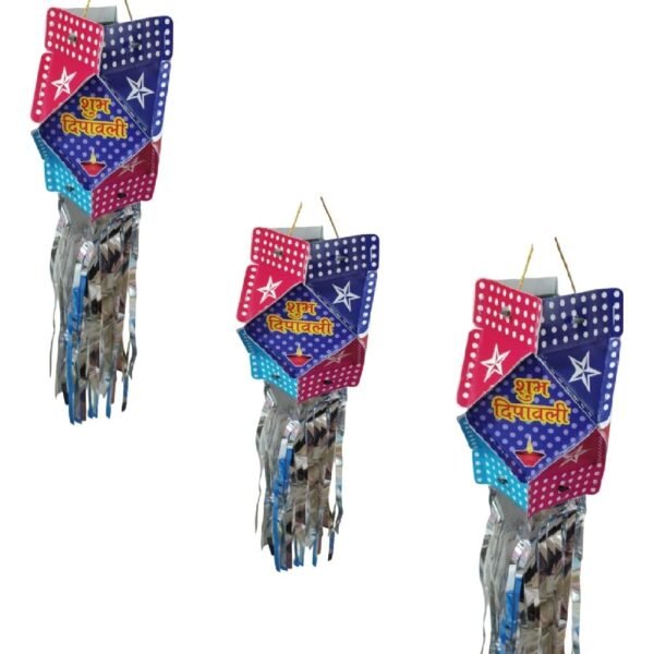 11068 {1 Box 12 Pcs} Crave Small Multicolor Shubh Dipawali Paper Akash Kandil/Lanterns for Diwali Home/Shop/Office/Mall/On Road & Many Decoration {Random Colour}