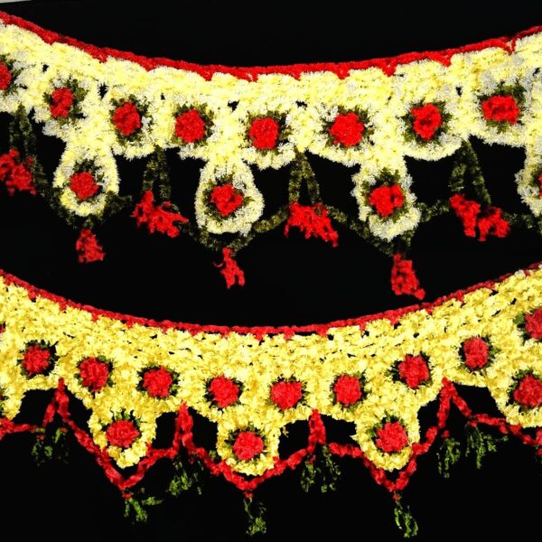 10960 {3 Feet} Traditional Design Door Hanging | Toran for Door | Colorful Latkan | Door Hangings for Decor | Artifical Flower for Door Hanging Garlands Door Toran | Bandarwal | Toran for Office Decoration