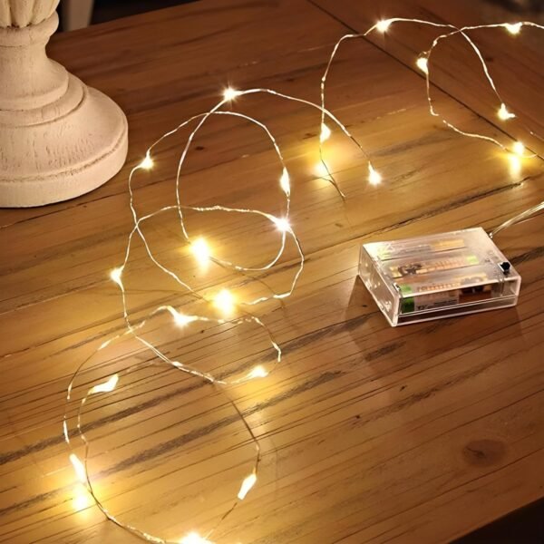 KL-L-189 Fairy String Lights 2 AA Battery Operated  Christmas Flexible Copper Wire Waterproof Lights for Party {Colour Golden} 20 LED Lights, 2Miter