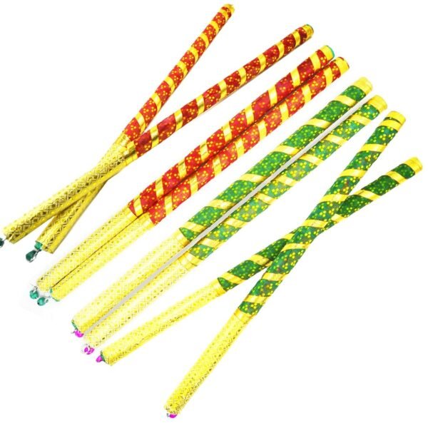 10925 Dandiya Sticks, Navratri Celebrations Wooden Decorative Dandiya Stick for Garba {1pair} 15 Inches