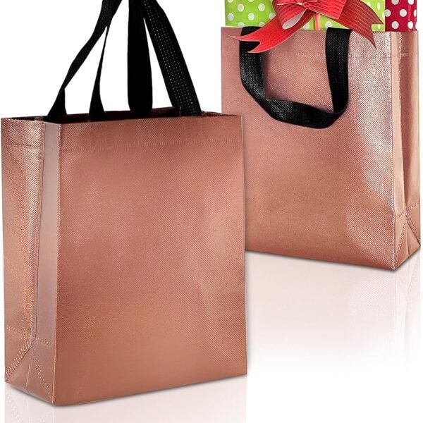 11103 Chocolate Gift Bags  Reusable Brown Gift Bags Handles - Birthday Gift Bags in Bulk, Goodie Bags, Party Favor Bags, Reusable Gift Bags, Goody Bags {10*9*4*}