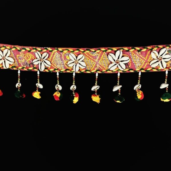 11111  Wrap Shap Traditional Cloth Handmade Door Hanging/Bandarwal/Toran for Door Kodi, Sea Shell Design {3 feet}