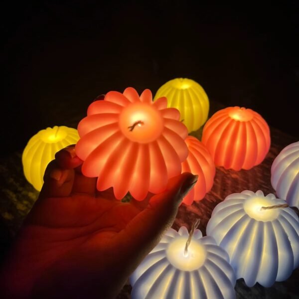11063 {1 pcs} Pumpkin Candles Flameless, Flameless Pumpkin Shaped Candles, Pumpkin Battery Operated Candle, Pumpkin Flameless LED Candle, Pumpkin Candle Light