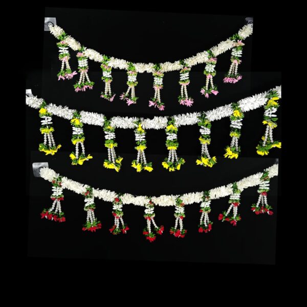 10965 {3 Feet} Artificial Flowers Toran for Main Door Latest Home Decoration Entrance Hanging Handmade Bandarwal Atificial Flowers {Multicolour}
