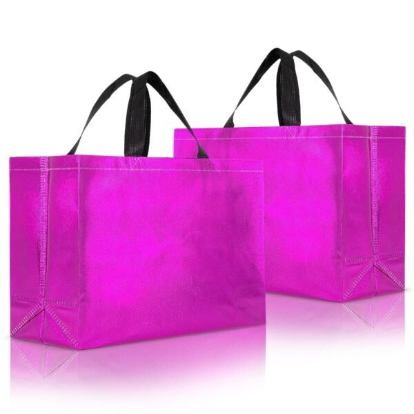 11102 Large Glossy Metallic Laminated Non-Woven Reusable Eco-Friendly Party Return Gift Bag Size-9.5*9*4 Inch