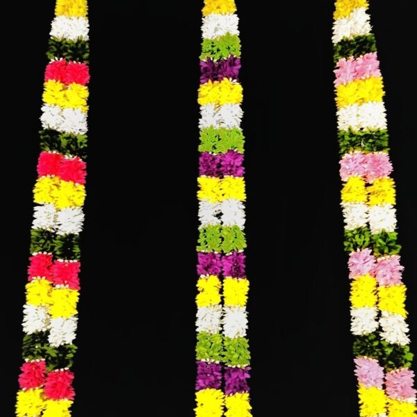 10985 {12 pcs}Artificial Flowers Hanging Mala, Garlands for Decoration,Diwali Pooja,Durga Pooja, Birthday and Marriage, Party Decoration Mogra ladi Size- 5 Feet