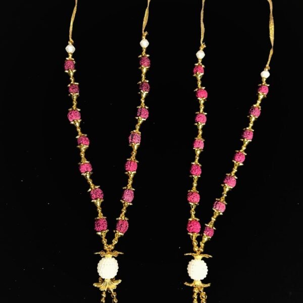 11117 Artificial Pearl Moti Mala Garland for Photo Frames and God Idols Pearl Moti Garland {2 Feet}