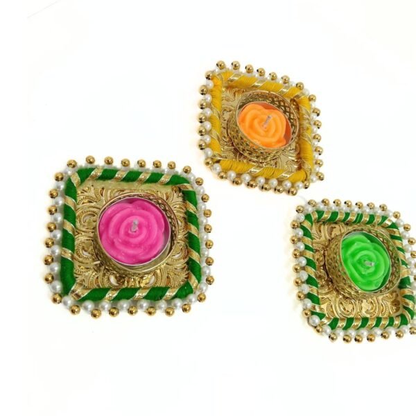 10909 Tealight Candle Holder Rose Flower for Diwali,Navratri & Home Decoration Size 3.5 Inches