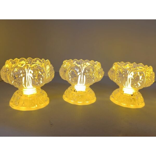 11121 Candle Light Yellow Lotus Lamp Tea Lights Household  Lights  Front Light Lotus Candle Holder Tealights Candle Lamp Desktop Light