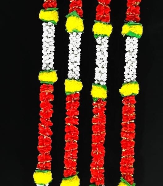 10987 {6 Pcs} Artificial Flower Garland Toran for Door Side Hanging Wall Latest Home Decoration Entrance {5 Feet}