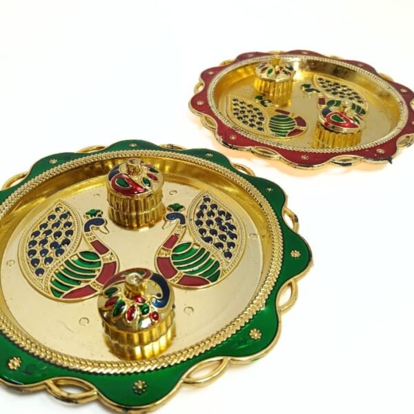 10927 Small Pooja  Haldi kumkum platter size 6 inches