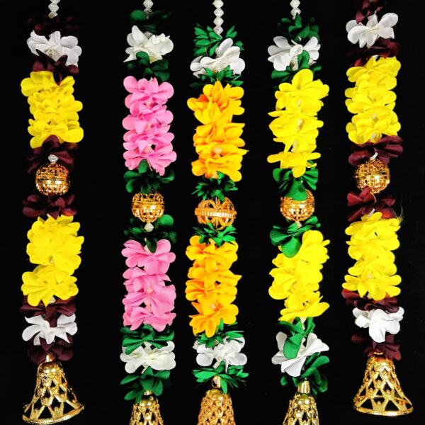 RL-161 {10 pcs} CHOICE GOOD FEEL GOOD Artificial Flower Garland Toran for Door Entrance Home Decoration {Random Colour} 1.5 feet