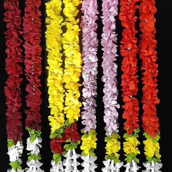 11143 {6 PCS} Artificial Flower Ladi Special Home Decorations items For Special Occasion Diwali, Navratri Pooja Home Decoration Multicolour Ladi 5 Feet