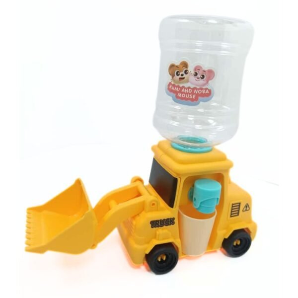 11157 Mini Bus Water Dispenser with 10 Cotton Clay Toy Trendy Moving Wheels School Bus car Toy with Mini Water Dispenser Tank for Kids (Yellow)