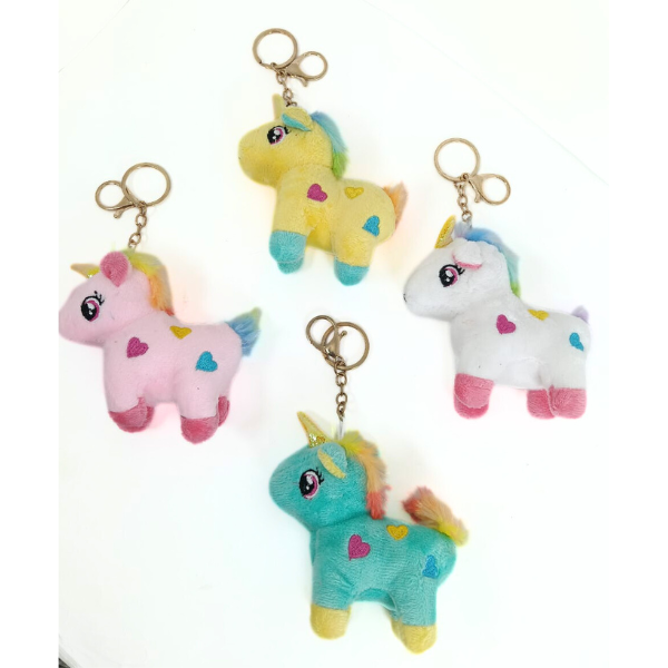 11171 Rainbow Unicorn Key-Chain Unicorn Poof Tail Plush Pendant Unicorn Plush Toy Key Ring