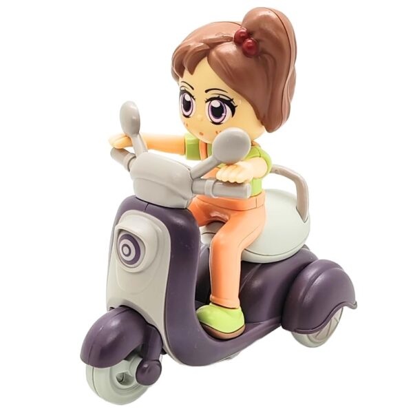 11176 Scooter Toy for Kids – Cute Girl Rider Figure with Swing & Inertia Functions – Durable Friction-Powered Vehicle for Toddlers – Fun Pretend Play