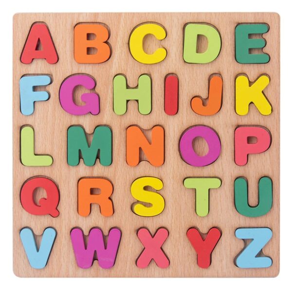 11151 Preschool Learning Toys Wooden Montessori Board Alphabet Puzzle Toys Montessori Educational Learning Blocks Board Toys for Age 3 4 5 6 Years Old Toddlers Kids Child Boys Girls (Alphabet Puzzle)