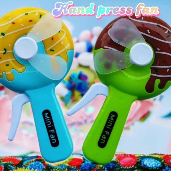11183 Hand PressFan for Kids, Small PocketFan for Outdoor,Safe Mini ManualFan, Portable SummerFan Toy For Kids