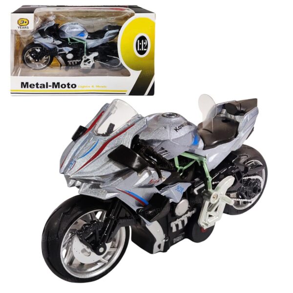 LMI-2045 Die-Cast Sports Bike Toy for Kids -  Motorcycle Toy, Friction Power Metal Bike with Light and Sound Effects, Alloy Vehicles Toys for Boys {Multi Colour}