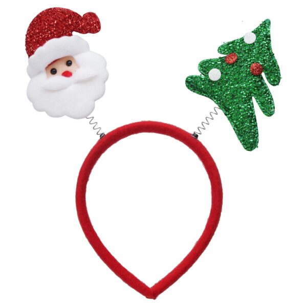 11287 Christmas hairband Glitter Santa Claus Xmas Tree Design