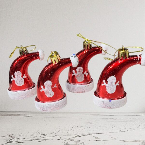 PST-7902 {Pack of 4} Christmas Tree Embellishments Plastics Ornaments For Seasonal Decoration Christmas Tree Decoration Set