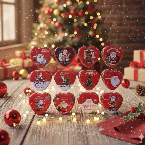 3574 Christmas Mint Tins Candy Poop Mint Tins Gift Metal Heart Box Funny Novelty Candy Stocking Stuffers {Random Design}