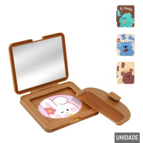 23148 Foldable Pocket Mirror With Comb For Travel and girls womens {Multicolor}