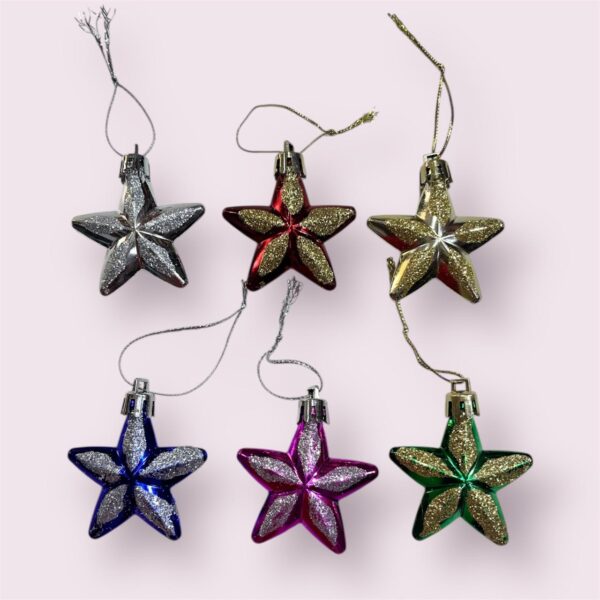 11280 {6 Pcs} Beautiful " Stars " for Merry Christmas Tree Hanging Stars Ornaments Party Decoration