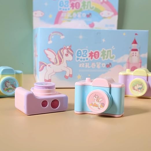 11215 Unicorn & Kuromi Camera Pencil Sharpener Return Gifts for Kids  Multicolor