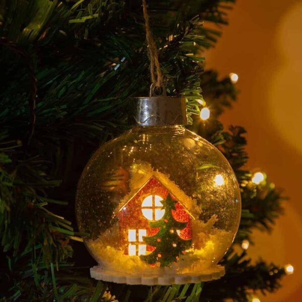 R-4-134 Snow Scene Christmas Ball with LED Light ,Party Supplies Decorative Ball