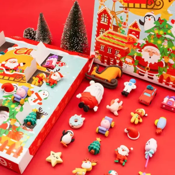 8249 Merry Christmas Erasers – Santa Erasers Stationery Gift for Kids, Kawaii Eraser for Kids, Christmas Gifts, Novelty Eraser for Children School Kid - 19 Pcs