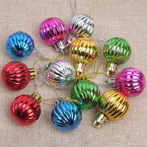 11274 {12 PCS} Christmas Decorative Balls|  Multicolor Hanging Balls Festive Decoration for Christmas