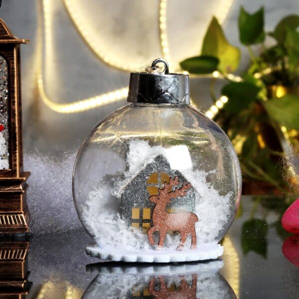 R-4-137 Christmas Snow Globe with Reindeer Figurine with LED Light- festival Celebration