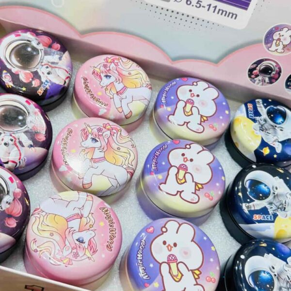 6828 Round Metal Pencil Sharpener for Kids, Sharpeners Set for Boys & Girls Sharpener Machine for Kids Stationary Items Best Birthday Return Gifts for Kids, Fancy Sharpener {Random Design}