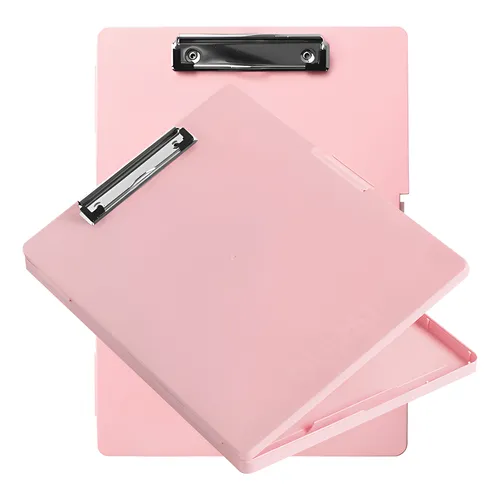 11232 Foldable Plastic Clipboard with Built-in Storage Compartment, Durable Writing Board with Storage Box for Papers, Notes, Stationery, Office, School & Field Use {Multicolor}