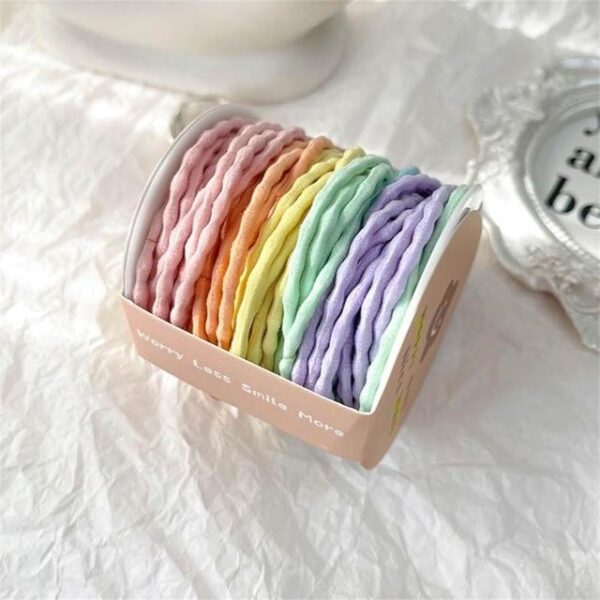 11228 Hair ties for multiple ponnies cool pastels rubber bands ponny holder for kids girls and women for beautiful hairstyles 48 pcs ring small size rubber bands for funky hair styles {Multicolor}