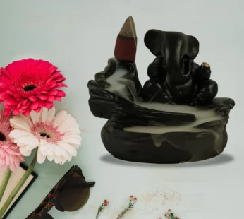 9095 Smoke Fountain Ganesha Idol with 8 Pc Backflow Incense Cones Sticks