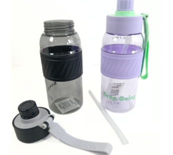 GBT-50512 Large Capacity Plastic Water Sports Drink Bottle with Straw  for Summer | {Multi Color}