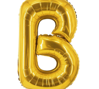 9006 – (10 pcs) B Gold Letter Foil Balloon