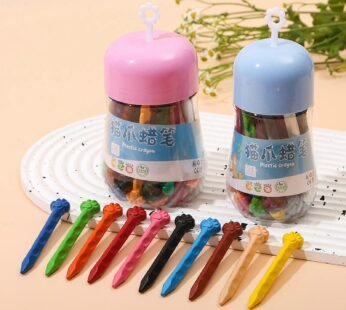 5214 Plastic Crayons Round Tin | 24 Shades Washable Non-Toxic Unbreakable Crayons for Kids Drawing & Colouring | Easy Grip, No Mess, Multi-Colour Crayon Set