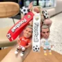 20012 Keychain for Boys Cute Football Soccer Cartoon Characters Matching Keychain Cute Silicon Football Accessories Bag Charms for Hangbags